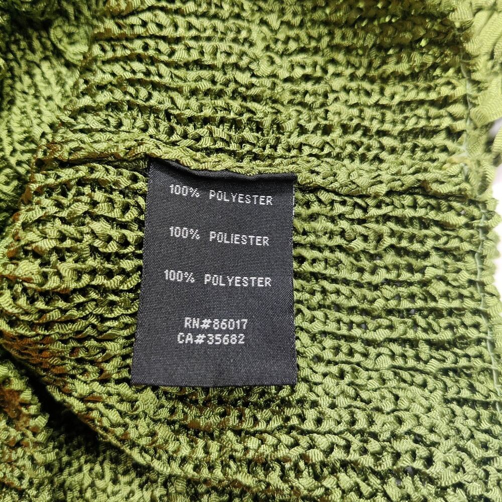 Vintage Bebe Y2K Kelly Green Woven Ribbon Stretch Knit Button Front Top Medium - Picture 7 of 10